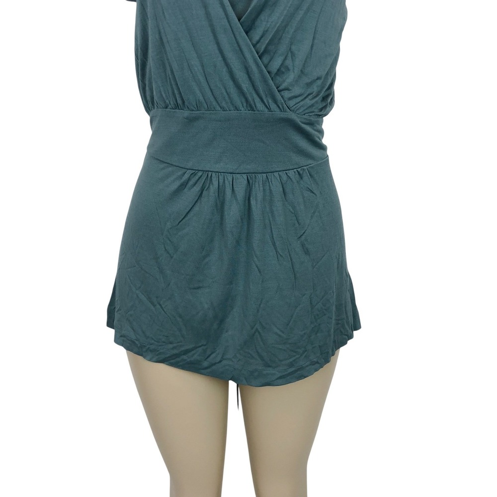 Banana Republic 100% Silk Faux Wrap Top Surplice V-Neck Large Business Career - Picture 3 of 8